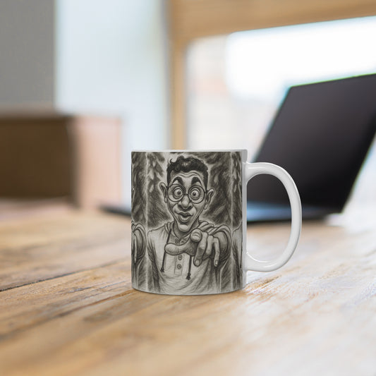 Ceramic Cup Caricature Style