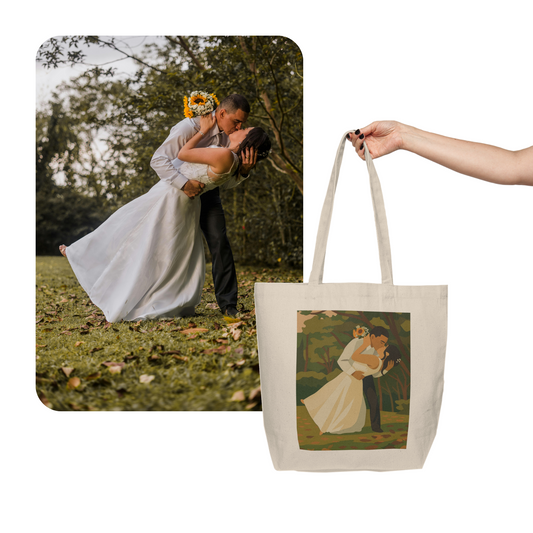 Shopping Tote Paper Collage Style
