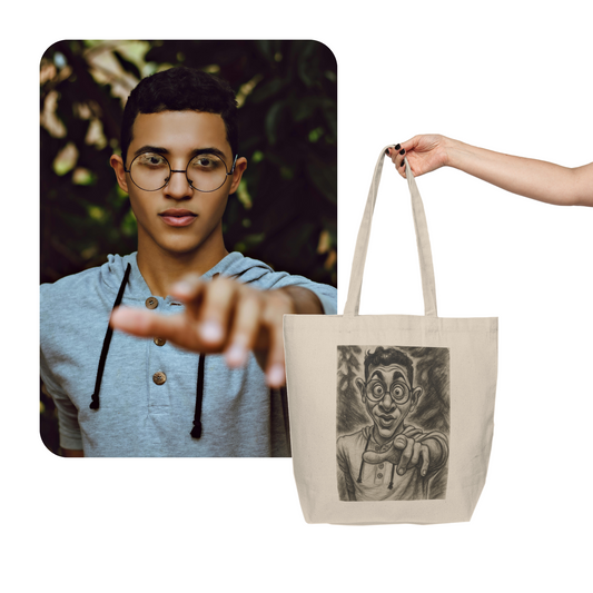 Shopping Tote Caricature Style