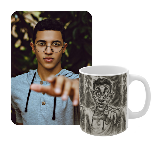 Ceramic Cup Caricature Style
