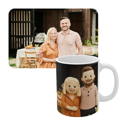 Ceramic Cup Knitted Toy Style